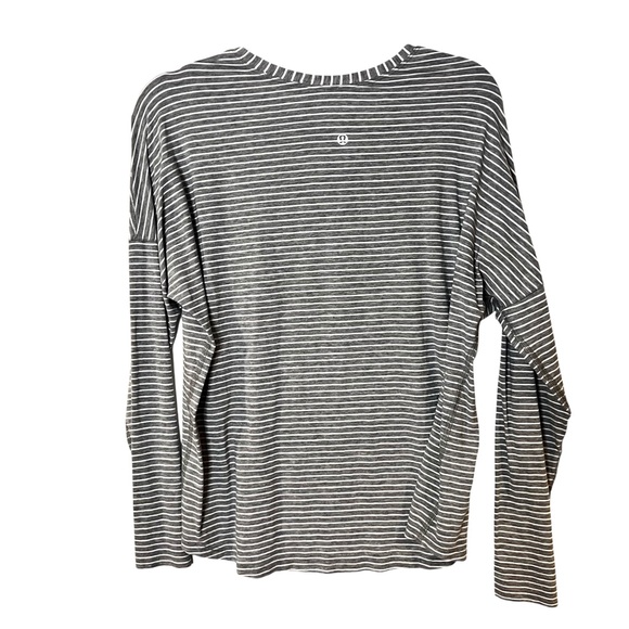 lululemon athletica Gray Striped Long Sleeve Top 8 - Picture 3 of 5